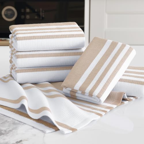 Premium Cotton Stripe Kitchen Towels 3 Pack (3 Count)