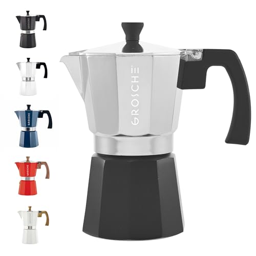 Milano Stovetop Espresso Maker Moka Pot 6 espresso Cup Tuxedo Black