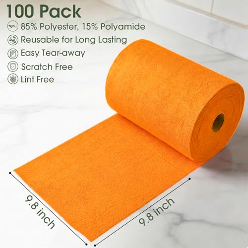 Microfiber Cleaning Cloth Roll (100 Count)