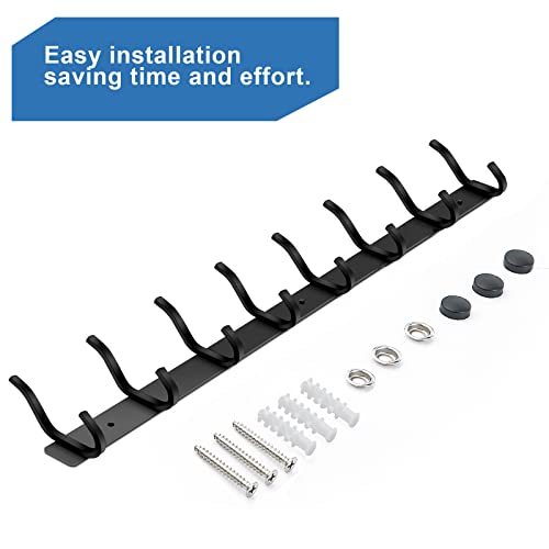 23 Inch Coat Rack Wall Mount with 8 Hooks (2 Count)