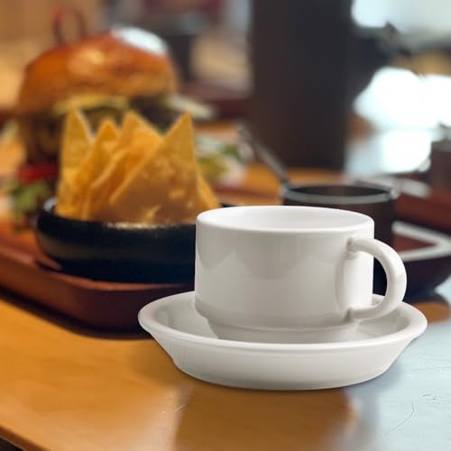 Premium Espresso Shot Cups and Saucers Set with Espresso Stainless Steel Spoons (12 Count)