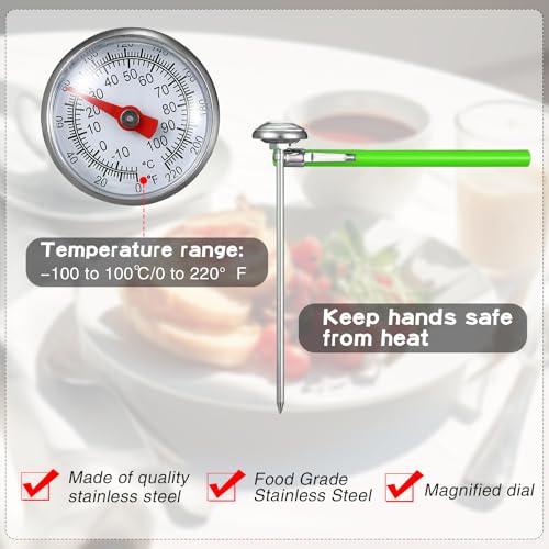 6 Pcs Stainless Steel Kitchen Dial Thermometer 5" (6 Count)