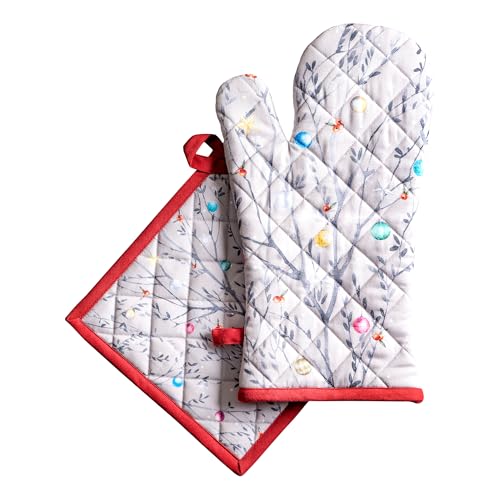 100% Cotton Oven Mitt & Pot Holder Set