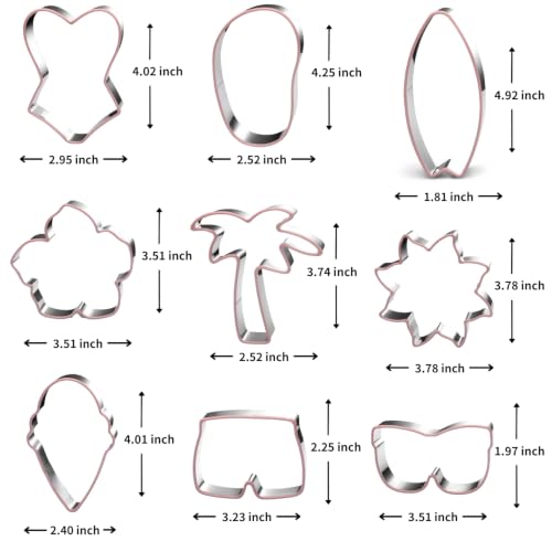9 Piece Summer Cookie Cutters Set