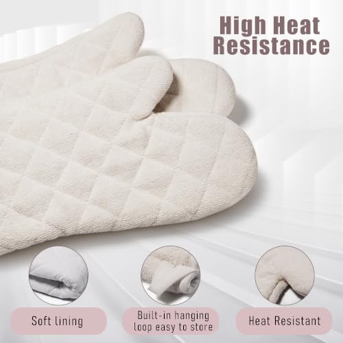 15" 482°F Terry Cloth Oven Mitts 100% Cotton Set of 2 (2 Count)