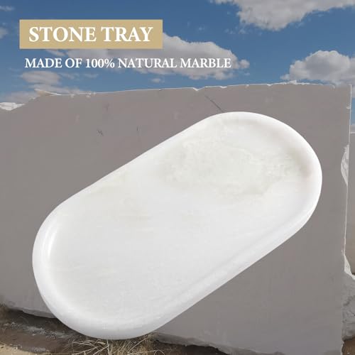 African Natural White Marble Decorative Tray