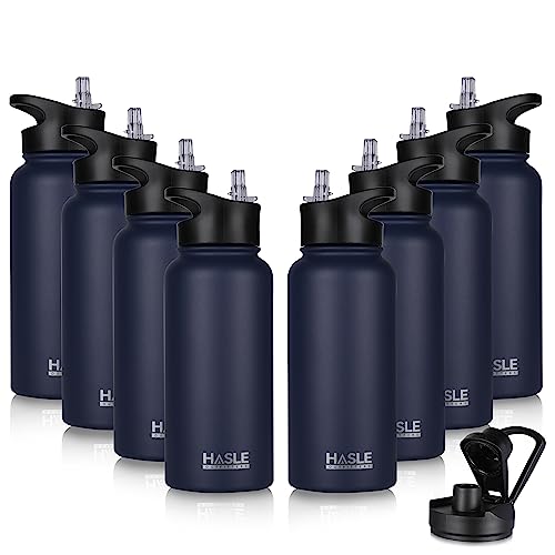 32 oz Insulated Water Bottle Stainless Steel Double Walled Vacuum Sports Water Bottle with 2 Lids