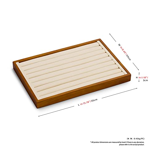 8 Line Wood Ring Storage Tray Jewelry Drawer Organizer Showcase Ring Earrings Display Holder
