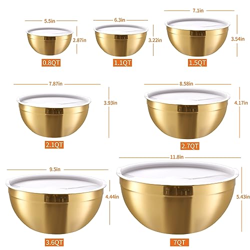 Gold Mixing Bowls With Airtight Lids