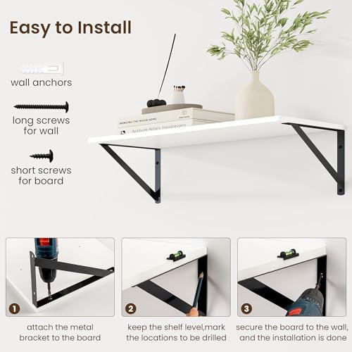 Deep Floating Shelves for Wall (2 Count)