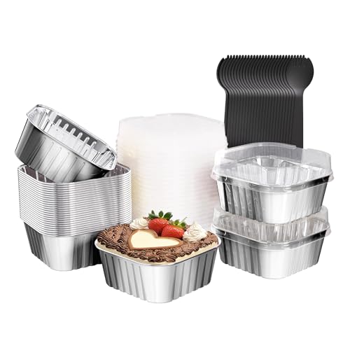 25 Pack Mini Cake Pans with Lids (25 Count)