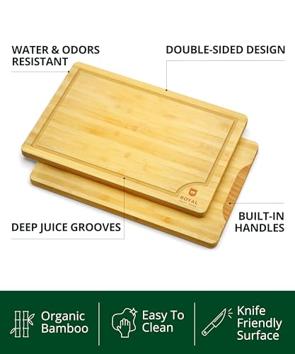 Wooden Cutting Boards for Kitchen Meal Prep & Serving (3 Count)