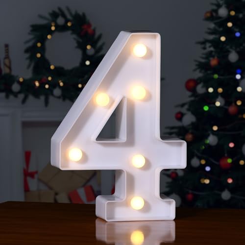 Marquee Light Up Number Sign