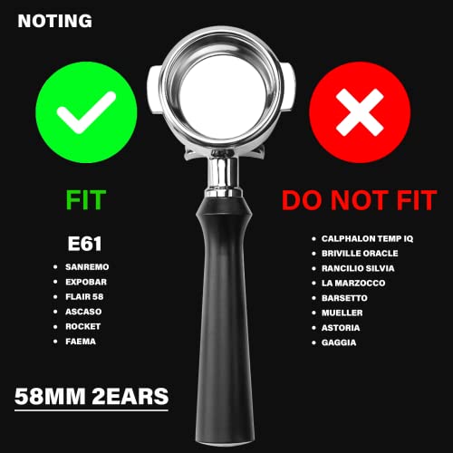 58mm Espresso Double Spouts Portafilter with 2 Ear