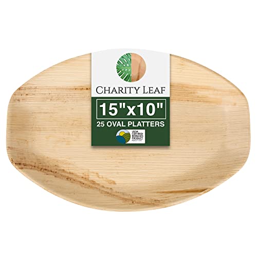 Disposable Bamboo 15" x 10" Trays (25 Count)