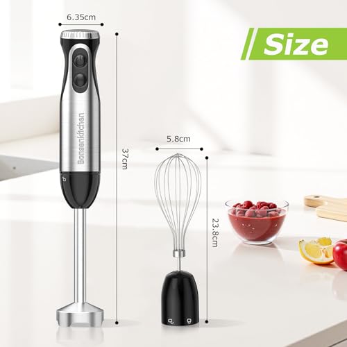 2-in-1 Immersion Handheld Blender with 20 Speeds & Turbo Mode