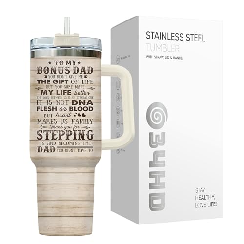 Bonus Dad Stepdad Thank You 40 oz Tumbler with Handle