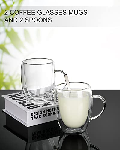 12oz Double Walled Coffee Cups Glasses Mugs (6 Count)