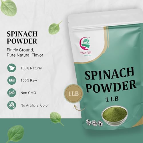 Yogi's Gift® Spinach Powder 1 lb Finely Ground Leaf Powder Smooth Blending (16 Ounce)