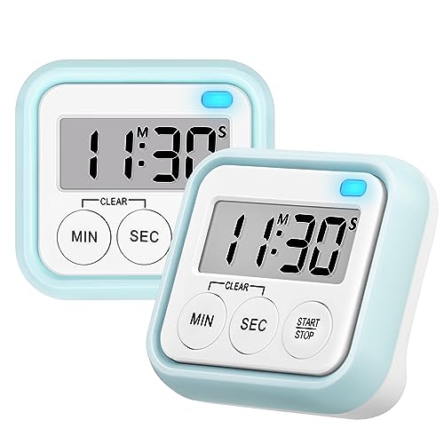 Timer Kitchen Timers for Cooking Classroom Timer for Kids Teachers Digital Magnetic Timers 2 Pack (2 Count)