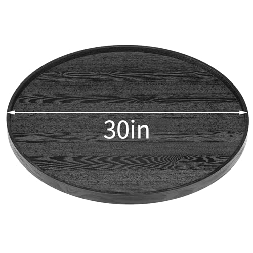 30 inch Round Solid Wood Serving Tray Extra Large Tea Coffee Snack Food Meals Serving Plate Non