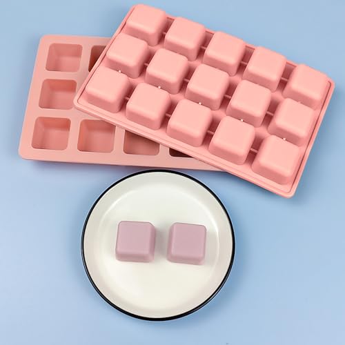 Square Chocolate Molds 3pcs Silicone Square Candy Mold 1 inch for Ice Cubes Caramel (3 Count)