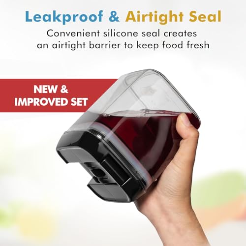 9PC (0.5L | 17oz) Airtight Pantry Storage Containers with 6 Spoons (9 Count)