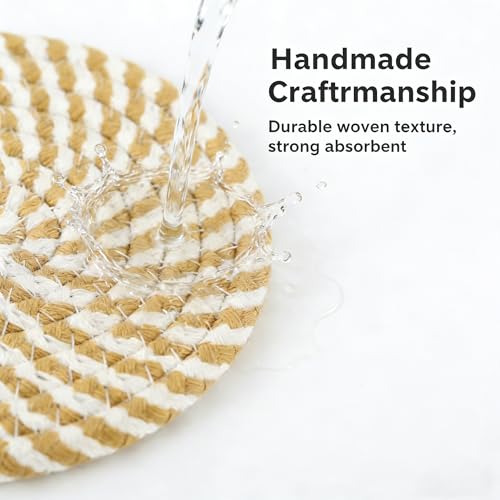 4.8 Inch Woven Drink Coasters Set of 4 (4 Count)