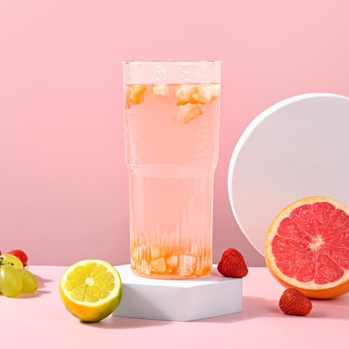 20 oz Glass Cups with Lids and Straws
