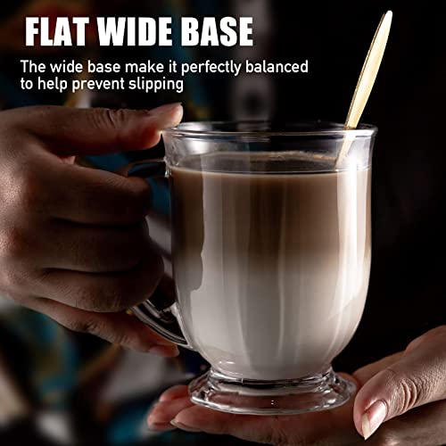 Clear Glass Coffee Mugs Set of 4 (4 Count)