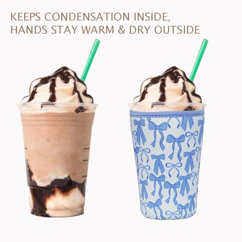 Reusable Insulated Neoprene Iced Coffee Cup Sleeve (3 Count)