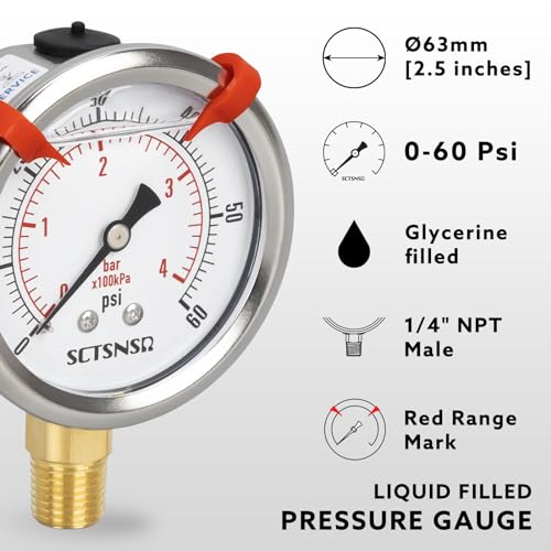0 to 60 Psi Pressure Gauge
