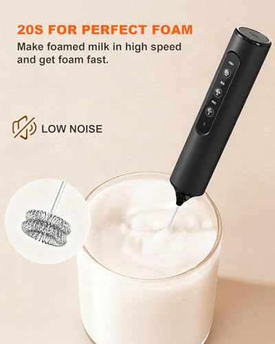3 Speed Rechargeable Electric Milk Frother Handheld Foam Maker