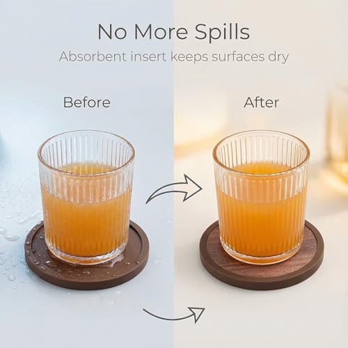 Absorbent Coasters for Drinks with Holder (7 Count)