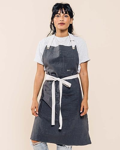 Linen Kitchen Apron for Cooking