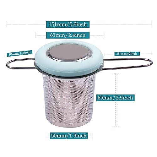 Tea Infuser Stainless Steel Tea Strainer Folding Handle Tea Filter Extra Fine Mesh Strainer Brewing Basket with Lid for Loose Leaf Tea