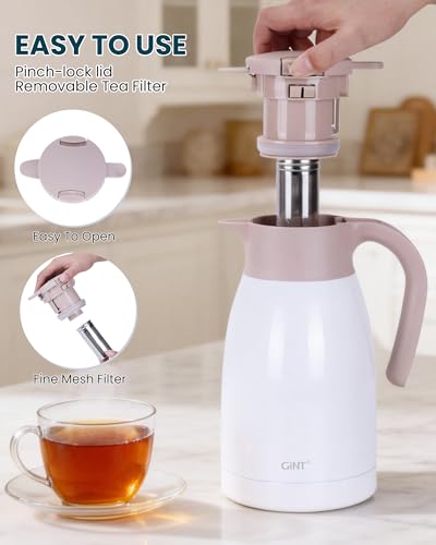 Stainless Steel Thermal Coffee Carafe Lid With Tea Infuser