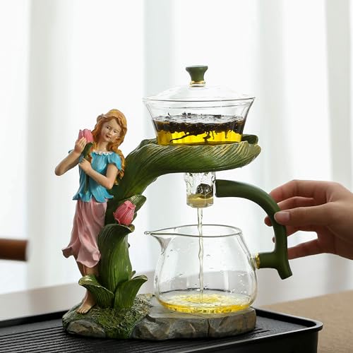 Glass Kungfu Teapot Set Tea maker with Infuser Semi Automatic Tea Set
