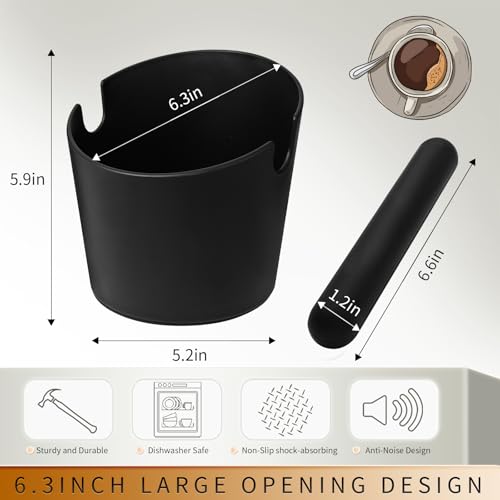 6.3Inch Knock Box Large Espresso Knock Box Shock