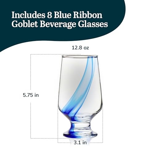 Blue Ribbon Goblet Glasses (8 Count)