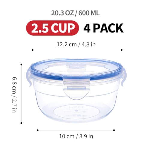 Plastic Round Food Storage Container (4 Count)
