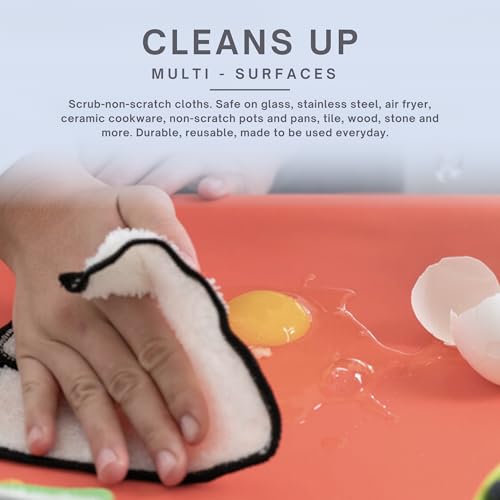 Dishcloths Kitchen Dishrag Cleaning Scrub Reusable 6pk 6x7in (6 Count)