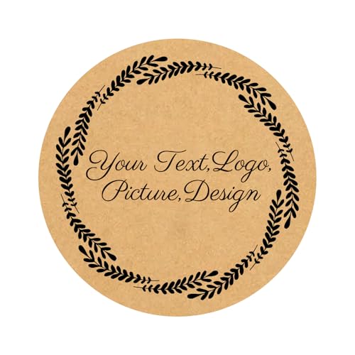 Custom Stickers Kraft Paper Labels Personalized Withe Text (100 Count)