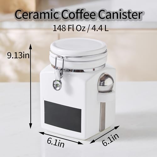 MIECOO 148 Fl Oz Extra Large Ceramic Coffee Canister Kitchen Food Container