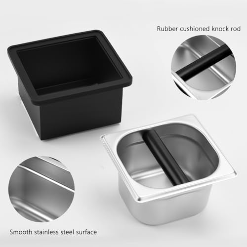 Espresso Knock Box Stainless Steel Coffee Puck Container Knockbox