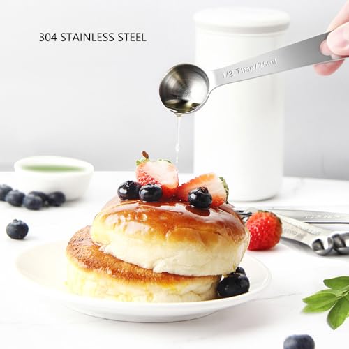 Measuring Cups and Spoons Set Heavy Duty 304 Metal Stainless Steel Measuring Cup Spoon Kitchen Gadgets for Cooking Baking
