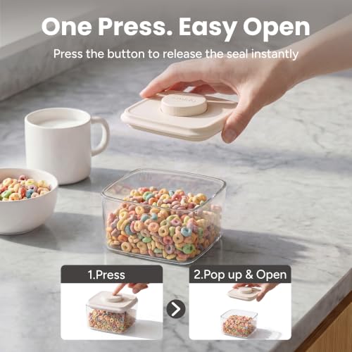 Glass Airtight Food Storage Containers with Pop Lids (5 Count)