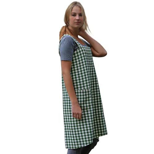 Women's Pinafore Square Apron Baking Cooking Gardening Works Cross Back Cotton