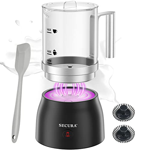 4-in-1 Electric Milk Frother, 17oz Glass Jug Hot & Cold Foam Maker