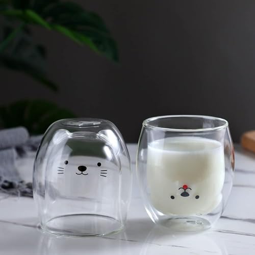 Dog Mug Cute Mugs Glass Double Wall Insulated Glass Espresso Cup